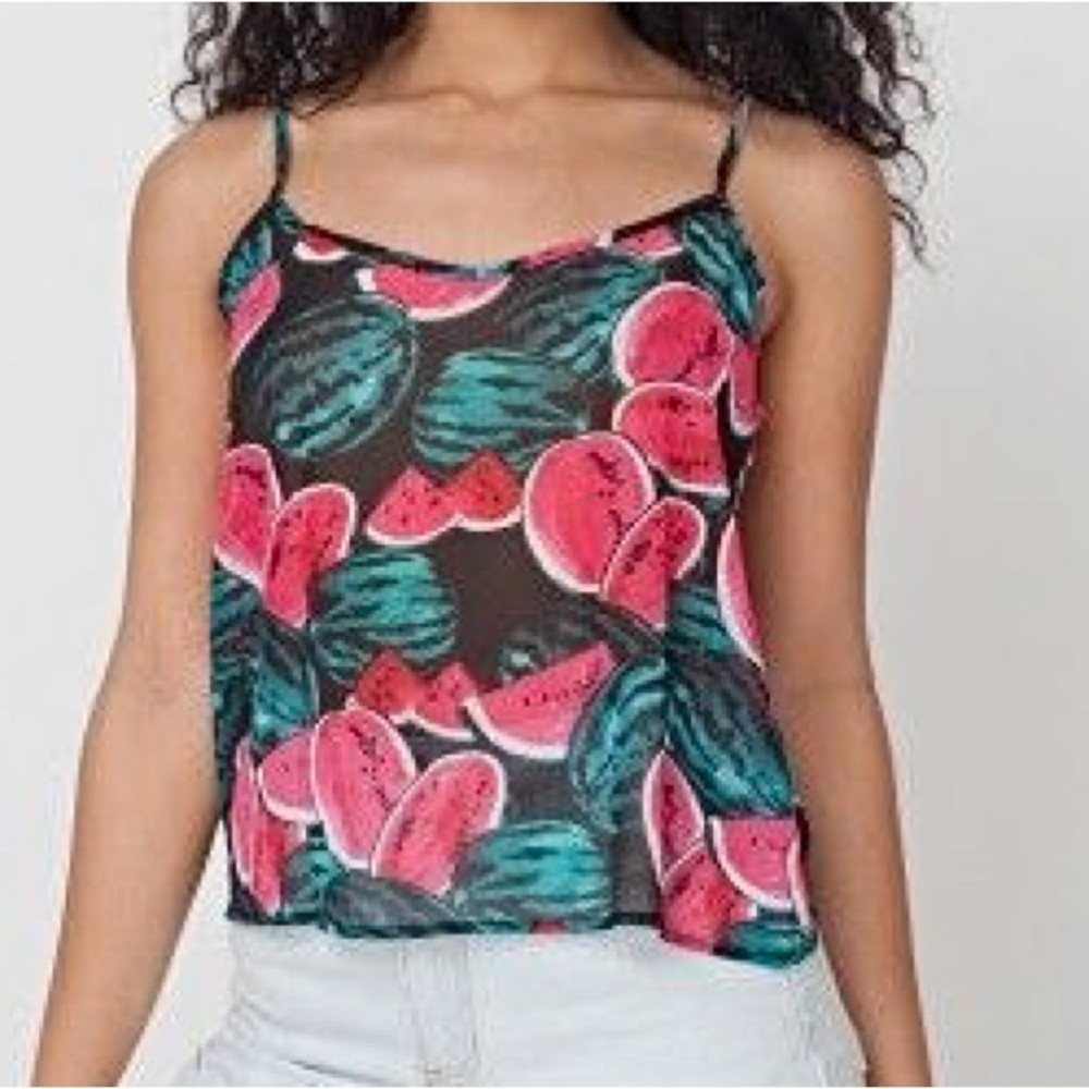 AMERICAN APPAREL Chiffon Watermelon Camisole Sz S